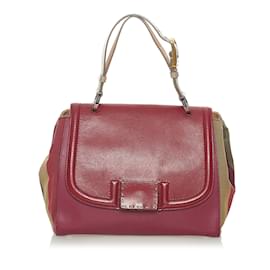 Fendi-Red Fendi Silvana Leather Satchel-Red