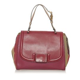 Cartable en cuir rouge Fendi Silvana Rouge