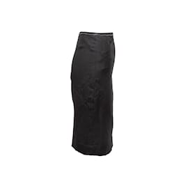 Chanel-Vintage Black Chanel Fall 2000 Wool & Cashmere-Blend Skirt Size EU 44-Black