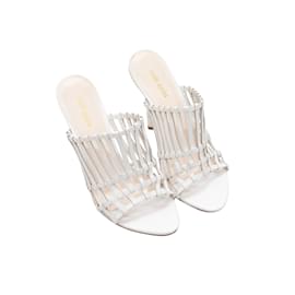 Cult Gaia-White Cult Gaia Ark Leather Heeled Sandals Size 38.5-White