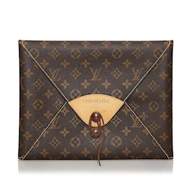 Louis Vuitton-Brown Louis Vuitton Monogram Visionaire Clutch Bag-Brown