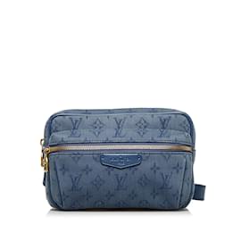 Louis Vuitton-Blaue Outdoor-Gürteltasche aus Denim mit Louis Vuitton-Monogramm-Blau