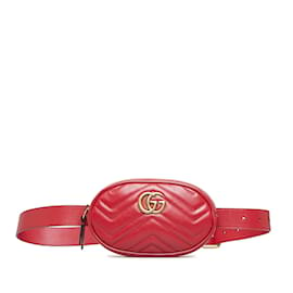 Gucci-Red Gucci GG Marmont Matelasse Belt Bag-Red