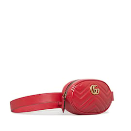 Gucci-Rote Gucci GG Marmont Matelasse Gürteltasche-Rot