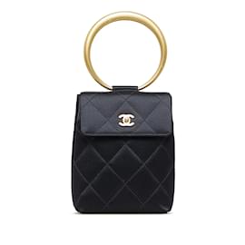 Chanel-Black Chanel CC Matelasse Bracelet Handbag-Black