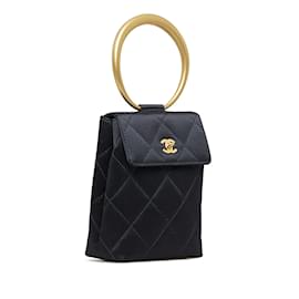Chanel-Black Chanel CC Matelasse Bracelet Handbag-Black