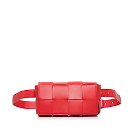 Bottega Veneta-Red Bottega Veneta Intrecciato Cassette Belt Bag-Red