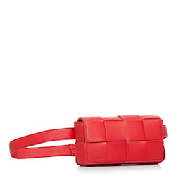 Bottega Veneta-Red Bottega Veneta Intrecciato Cassette Belt Bag-Red