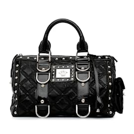 Versace-Black Versace Patent Snap Out Of It Handbag-Black