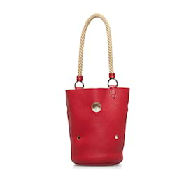 Hermès-Red Hermes Clemence Mangeoire Bucket PM-Red