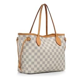 Louis Vuitton-Sac cabas blanc Louis Vuitton Damier Azur Neverfull PM-Blanc