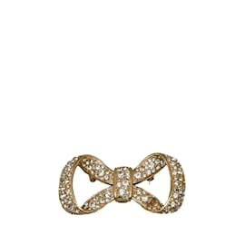 Chanel-Broche de arco de cristal Chanel prateado-Prata