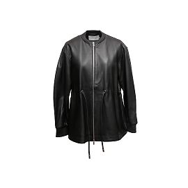 Black Proenza Schouler Drawstring Leather Jacket Size US M Black