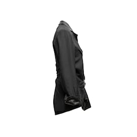 Christian Dior-Veste noire Christian Dior garnie de cuir Taille US S/M-Noir