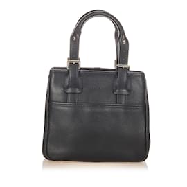 Burberry-Black Burberry Leather Handbag Bag-Black