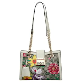 Gucci-Bolso de hombro con candado Gucci Small GG Supreme Flora marrón-Castaño