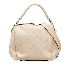 Louis Vuitton-Beige Louis Vuitton Monogram Mahina Babylone Chain BB Satchel-Beige