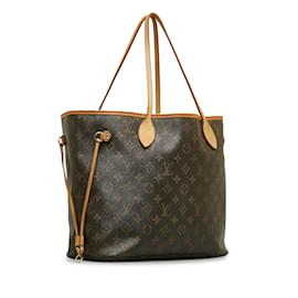 Louis Vuitton-Sac cabas marron Louis Vuitton Monogram Neverfull MM-Marron