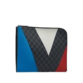 Louis Vuitton-Blue Louis Vuitton Damier Cobalt Americas Cup Pochette Jour GM Clutch Bag-Bleu