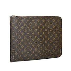 Louis Vuitton-Brown Louis Vuitton Monogram Poche-Documents Portfolio 30 Clutch Bag-Brown