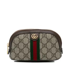 Gucci-Pochette Ophidia marron Gucci GG Supreme-Marron