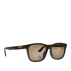 Gucci-Gafas de sol cuadradas tintadas con detalle de tribanda marrón de Gucci-Castaño