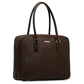Burberry-Brown Burberry Leather Briefcase Business Bag-Brown