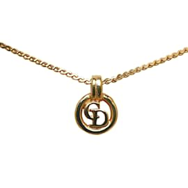 Dior-Gold Dior Logo Pendant Necklace-Golden