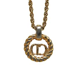Dior-Gold Dior CD Logo Pendant Necklace-Golden