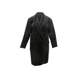 Vintage Schwarzer Kenzo Cordmantel Größe US S Schwarz