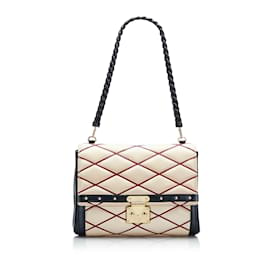 Louis Vuitton-Beige Louis Vuitton Malletage Pochette Flap Bag-Beige