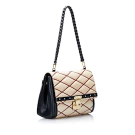 Louis Vuitton-Beige Louis Vuitton Malletage Pochette Flap Bag-Beige