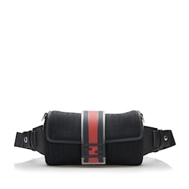 Fendi-Black Fendi Zucca Convertible Belt Bag-Black