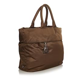 Prada-Brown Prada Tessuto Reversible Tote Bag-Brown