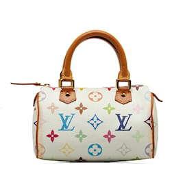 Louis Vuitton-White Louis Vuitton Monogram Multicolore Mini HL Speedy Boston Bag-White