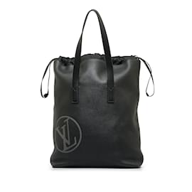 Louis Vuitton-Black Louis Vuitton Taurillon Light Cabas Tote Bag-Black