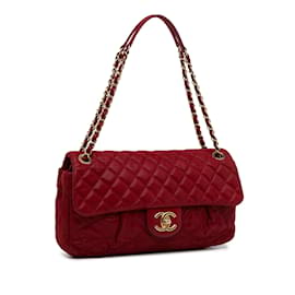 Chanel-Rote Chanel Coco Pleats Flap Bag-Rot