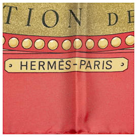 Hermès-Red Hermes Presentation de Chevaux Silk Scarf Scarves-Rouge
