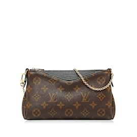 Louis Vuitton-Brown Louis Vuitton Monogram Pallas Clutch Satchel-Brown