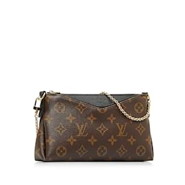 Louis Vuitton-Brown Louis Vuitton Monogram Pallas Clutch Satchel-Brown