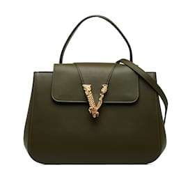 Versace-Bolso satchel verde Versace Virtus con asa superior-Verde
