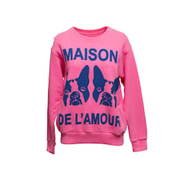 Gucci-Felpa Gucci Maison De L'Amour rosa e blu scuro taglia US XS-Rosa