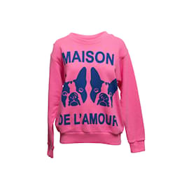 Gucci-Sweatshirt von Gucci Maison De L'Amour in Rosa und Marineblau, Größe US XS-Pink