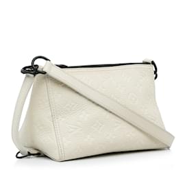 Louis Vuitton-White Louis Vuitton Monogram Empreinte Triangle Crossbody Bag-Blanc