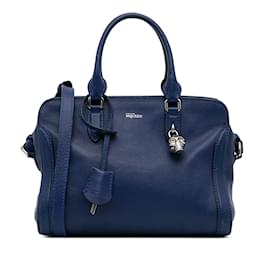 Alexander Mcqueen-Blue Alexander McQueen Skull Padlock Satchel-Blue