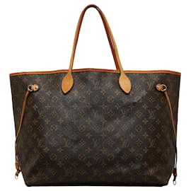 Louis Vuitton-Sac cabas marron Louis Vuitton Monogram Neverfull GM-Marron