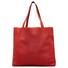 Hermès-Rojo Hermes Clemence forrado Sens 36 Tote bag-Roja