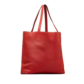Hermès-Red Hermes Clemence forrado Sens 36 Tote bag-Vermelho