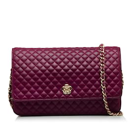 Chanel-Purple Chanel Camellia Wallet On Chain Crossbody Bag-Purple