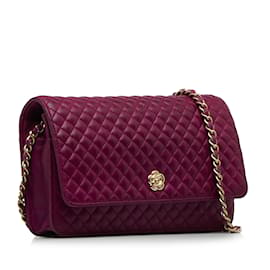 Chanel-Purple Chanel Camellia Wallet On Chain Crossbody Bag-Purple